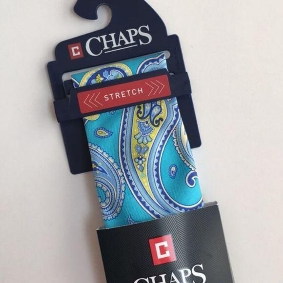 New Chaps Aqua Smith Paisley Stretch Tie - Picture 4 of 4
